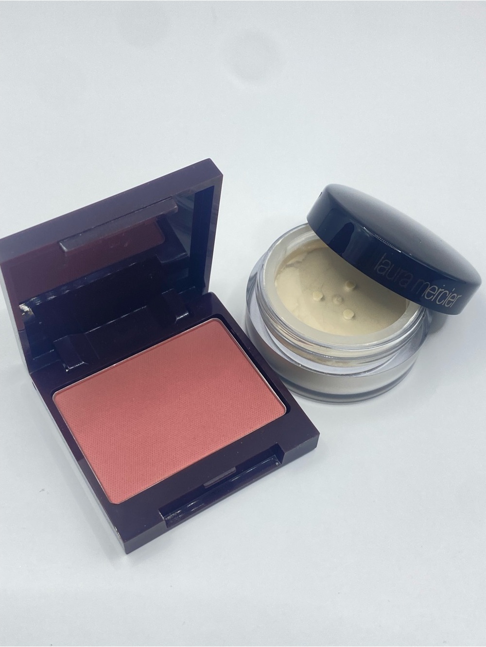 Laura Mercier Blush Color Infusion‎ Rose 0.1 Oz + Translucent Powder 0.12 Oz Set